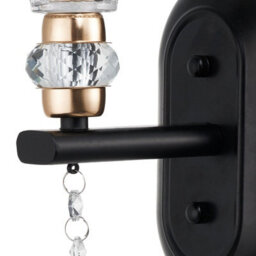 Living And Home Black E27 Crystal Wall Lamp  Decorative Wall Lamp For Hallway&living Room - thumbnail 6