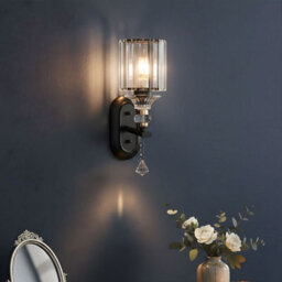 Living And Home Black E27 Crystal Wall Lamp  Decorative Wall Lamp For Hallway&living Room - thumbnail 1