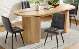 Btm Extendable Dining Table With Hidden Storage  Thickened Tabletop, Space Saving Design For Kitchen And Study, Natural Brown - thumbnail 3