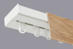 Single Curtain Ceiling Rail Track Pcv 120 Cm (L) Hooks + Light Oak Cover