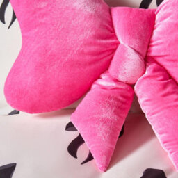 OHS Velvet Bow Shaped Novelty  Decorative Scatter Cushion Plush Pillow - thumbnail 3
