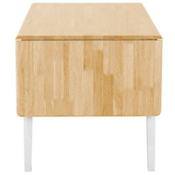 Wyld and Coco Extendable Dining Table 120-160 Cm Light Brown Rubberwood Top White Lacquered Legs - thumbnail 7