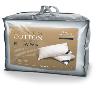 "Littens Pair Emperor Size Premium Cotton, Microfibre Pillows, 50Cm X 100Cm (20"" X 40"")" - image 1