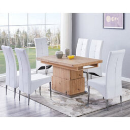 Furniture In Fashion Jet Large Glass Dining Table In Clear And 6 Summer Black Chairs - thumbnail 2