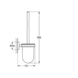Grohe 40374 Essentials Chrome Metal Bathroom Toilet Brush & Holder - thumbnail 2