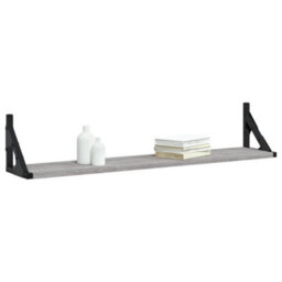 Walplus Wall Shelves 2 Pcs Grey Sonoma 80X15X15.5 Cm Engineered Wood - thumbnail 3