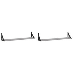 Walplus Wall Shelves 2 Pcs Grey Sonoma 80X15X15.5 Cm Engineered Wood - thumbnail 2