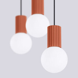 Sollux Lighting Halo Aluminum/glass Red Ochre 3 Lights Modern Pendant Lamps - thumbnail 5