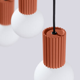 Sollux Lighting Halo Aluminum/glass Red Ochre 3 Lights Modern Pendant Lamps - thumbnail 6
