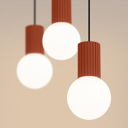 Sollux Lighting Halo Aluminum/glass Red Ochre 3 Lights Modern Pendant Lamps - thumbnail 4