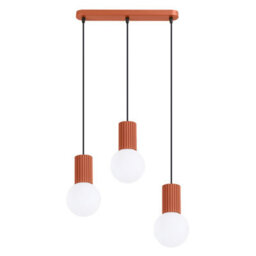 Sollux Lighting Halo Aluminum/glass Red Ochre 3 Lights Modern Pendant Lamps