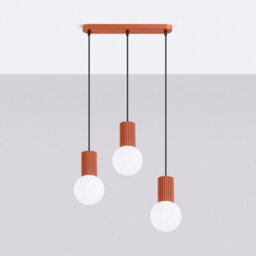 Sollux Lighting Halo Aluminum/glass Red Ochre 3 Lights Modern Pendant Lamps - thumbnail 2