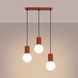 Sollux Lighting Halo Aluminum/glass Red Ochre 3 Lights Modern Pendant Lamps - thumbnail 3