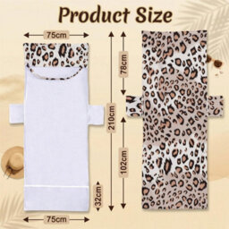 Beach Chair Cover, Folding Towel With Pocket, Leopard Print Sun Lounger - Hotel, Garden, Pool (75X210Cm) - thumbnail 4