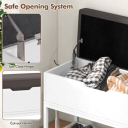 Costway Shoe Storage Bench Shoe Rack Stand With Flip Top Storage-White - thumbnail 7