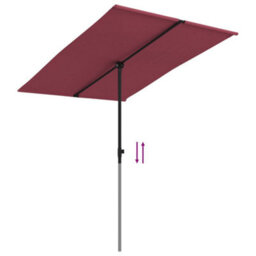 Berkfield Outdoor Parasol With Aluminium Pole 2X1.5 M Bordeaux Red - thumbnail 6