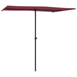 Berkfield Outdoor Parasol With Aluminium Pole 2X1.5 M Bordeaux Red - thumbnail 2