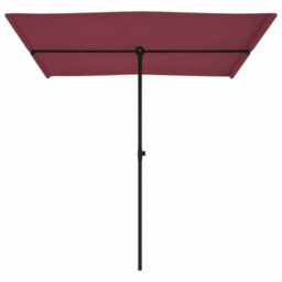 Berkfield Outdoor Parasol With Aluminium Pole 2X1.5 M Bordeaux Red - thumbnail 3