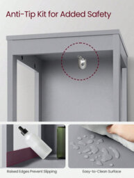 LEDREM Bathroom Floor Cabinet, Freestanding Bathroom Storage Unit, 2 Drawers, For Bathroom, Living Room, Kitchen, Dove Grey - thumbnail 4