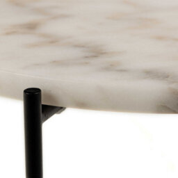 Wyld Haus Verona Round White Marble Side Table With Black Steel Base - thumbnail 4