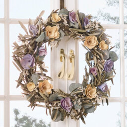 Dibor Vintage Style Floral Festive Decor Autumn-Winter Wreath Front Door Christmas Wreath 46Cm