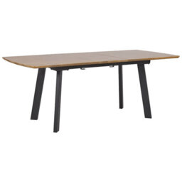 Beliani Extending Dining Table Salvador Dark Brown 160/200 Cm 90 Cm - thumbnail 1