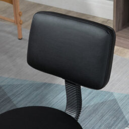 Homcom Adjustable Swivel Salon Chair Padded Seat Back 5 Wheels Black - thumbnail 8