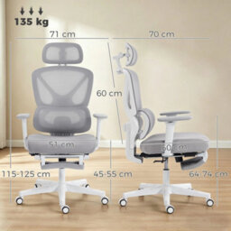 Ergonomic Mesh Office Chair With 3D Armrest, Rotatable Headrest For Home - thumbnail 2