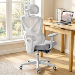 Ergonomic Mesh Office Chair With 3D Armrest, Rotatable Headrest For Home - thumbnail 1