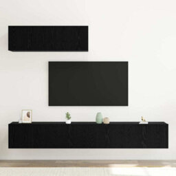 Walplus Tv Cabinet Set 3 Pcs Black Oak 200 X 30 X 30 Cm Engineered Wood - thumbnail 4