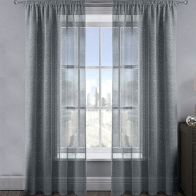 Velosso Alessandria Sparkle Slot Top Voile Panel - Charcoal - image 1