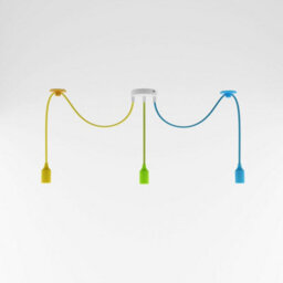 Colorful 3 Drop Spider Pendant Light Fitting, Adjustable E27 Ceiling Lamp For Kitchen, Living Room & Kids Room - thumbnail 1