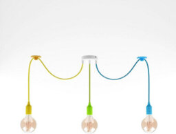 Colorful 3 Drop Spider Pendant Light Fitting, Adjustable E27 Ceiling Lamp For Kitchen, Living Room & Kids Room - thumbnail 3