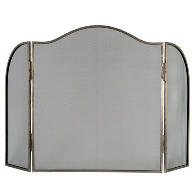 Hill Interiors Antique Look Fire Screen Silver (65Cm X 3Cm X 65Cm) - image 1