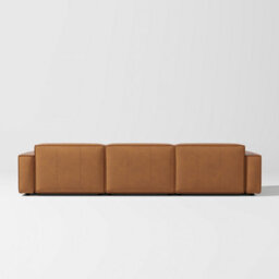 Valencia Nathan Full Aniline Leather Lounge Modular Three Seats Double Chaise Sofa Caramel Brown Fsc Pine Wood - thumbnail 7