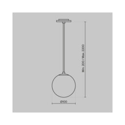 Luminosa Lighting Luminosa Luna 10Cm Recessed Globe Pendant Ceiling Light Black And White 3000K 300Lm - thumbnail 2