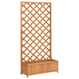 Walplus Planter With Trellis Brown Solid Wood Fir - thumbnail 2