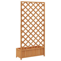Walplus Planter With Trellis Brown Solid Wood Fir - thumbnail 6