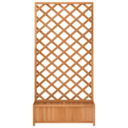 Walplus Planter With Trellis Brown Solid Wood Fir - thumbnail 4