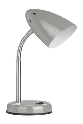 Orsina Grey Table Lamp For Work Desk, Desk Lamp With Conical Lamp Head, Long Lasting Iron Bedside Lamp - image 1
