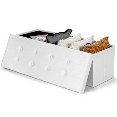 Collapsible Storage Ottoman Bench Large Storage Chest With Divider - image 1
