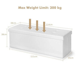 Collapsible Storage Ottoman Bench Large Storage Chest With Divider - thumbnail 2