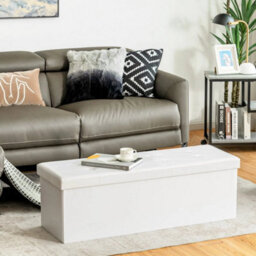 Collapsible Storage Ottoman Bench Large Storage Chest With Divider - thumbnail 6