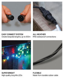 Eagle Connect Cluster Lights Black Rubber Ip65 Rgb 30M - thumbnail 5