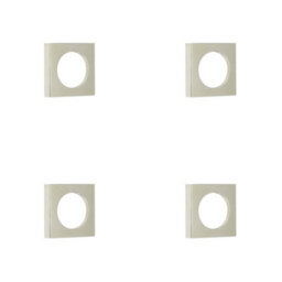 Loops 4 Pack Modern Polished Nickel Square Outer Rose For Escutcheon - Solid Brass Key Hole Cover