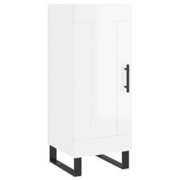 Berkfield Modern Sideboard High Gloss White 34.5X34X90 Cm Engineered Wood - thumbnail 1