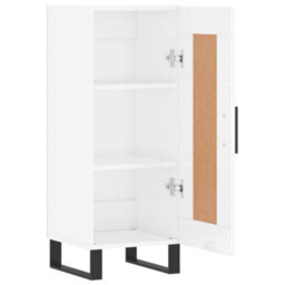 Berkfield Modern Sideboard High Gloss White 34.5X34X90 Cm Engineered Wood - thumbnail 6