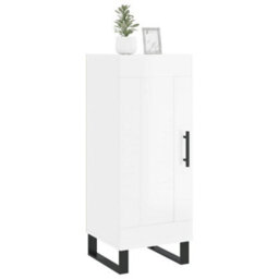 Berkfield Modern Sideboard High Gloss White 34.5X34X90 Cm Engineered Wood - thumbnail 3