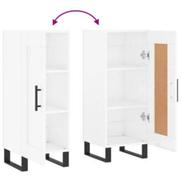 Berkfield Modern Sideboard High Gloss White 34.5X34X90 Cm Engineered Wood - thumbnail 9