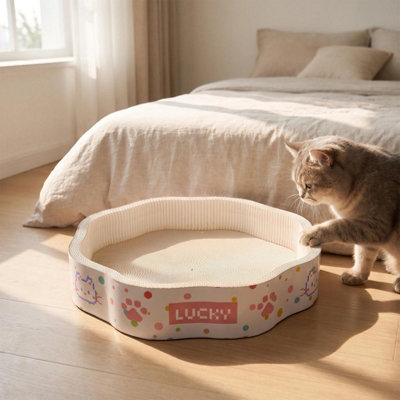 Living And Home Flower-Shaped Cat Scratcher And Bed, 43Cm W X 8.5Cm H - image 1